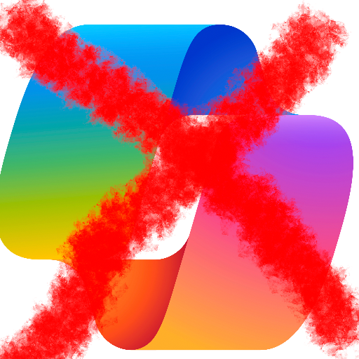 Microsoft 365 Copilot logo with a red X over it.